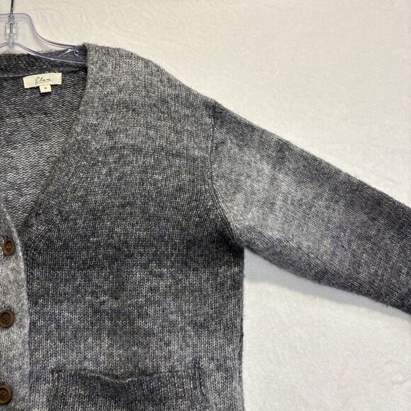 Elan Grey Ombré Cardigan Women's Size Small Relaxed Fit Pockets Buttons - Picture 9 of 14